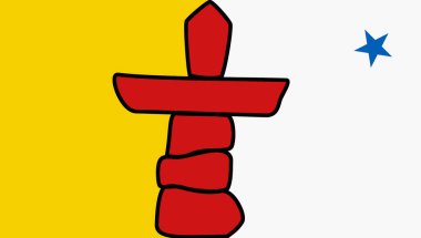 Bir Nunavut Toprakları Kanada bayrak arkaplan illüstrasyonu