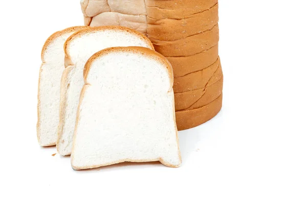 Нарізаний Хліб Їжа Білому Фоні — стокове фото
