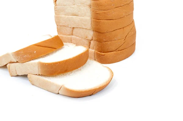 Beyaz Bir Sırt Grubunda Dilimlenmiş Ekmek — Stok fotoğraf