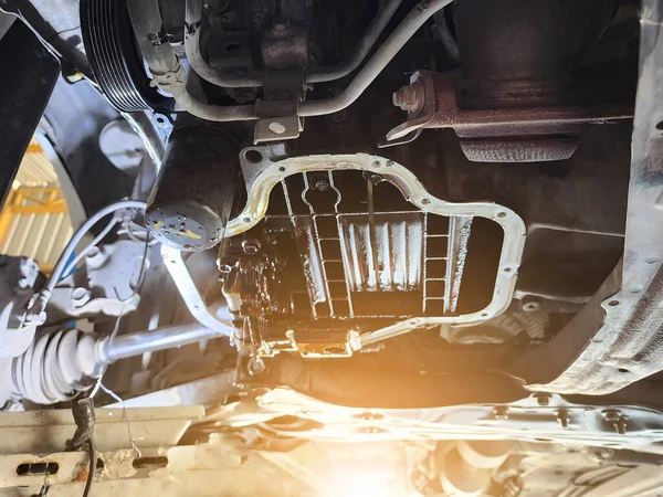 Altes Motorventil Öffnen Motorabdeckung Motor Reparieren — Stockfoto