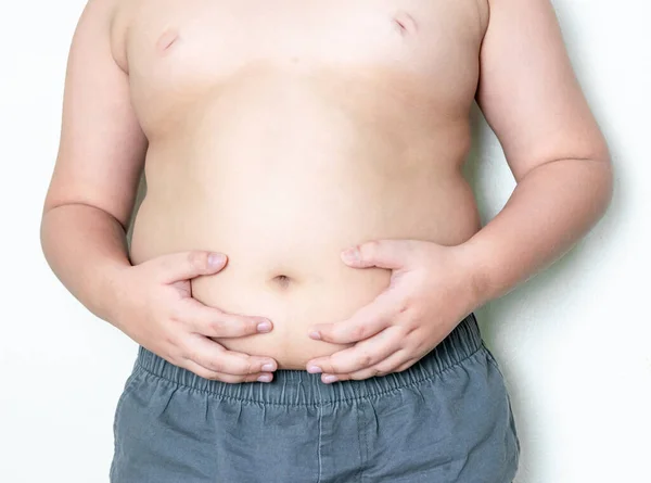 肥胖儿童 肥胖和腹部肥胖 免版税图库图片