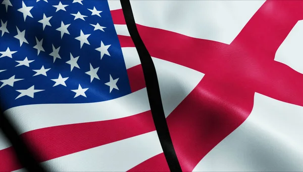 3Dウェーブ聖パトリックと米国のマージされた旗のクローズアップビュー — ストック写真