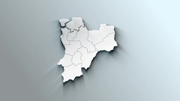 Modern White Map Angola Provinces — Stock Video