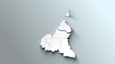 Bölgeli Modern Kamerun Beyaz Haritası