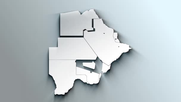 Modern Vit Karta Över Botswana Med Distrikt — Stockvideo