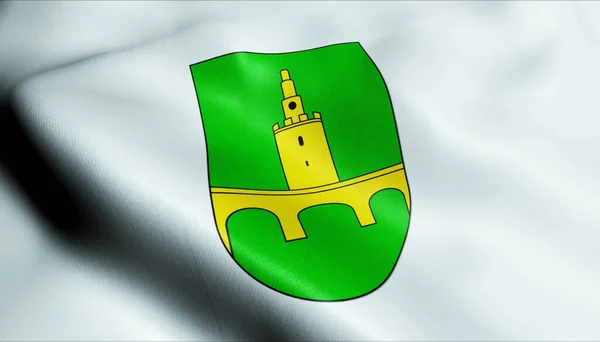 Ilustração Uma Bandeira Cidade Valpovo Acenando Croácia — Fotografia de Stock