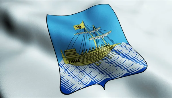 Ilustración Una Bandera Ciudad Kostromakostroma Ondeando Rusia — Foto de Stock