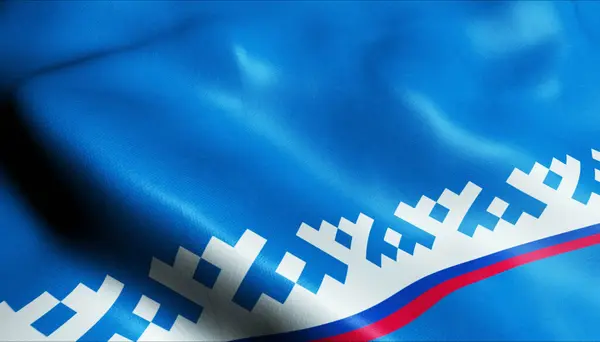 Szövetségi Alattvalói Oroszország Zászló Yamalo Nenets Autonóm Okrug — Stock Fotó
