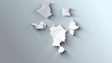 Africa Continent Map Showing The Republic of the Congo Country Highlighted