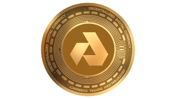 Golden Cryptocurrency Akash Network Akt Sign Elszigetelt Fehér Háttér — Stock Fotó