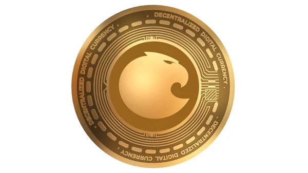 Golden Cryptocurrency Aragon Ant Sign Elszigetelt Fehér Háttér — Stock Fotó