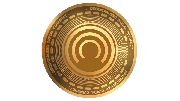 クロークコインの黄金の暗号通貨白い背景に隔離された標識 — ストック写真