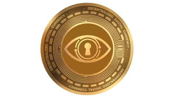 Golden Cryptocurrency Amber Amb Sign Izolované Bílém Pozadí — Stock fotografie