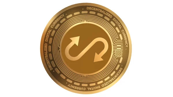 Золотая Криптовалюта Anyswap Любой Знак Изолированный Белом Фоне — стоковое фото