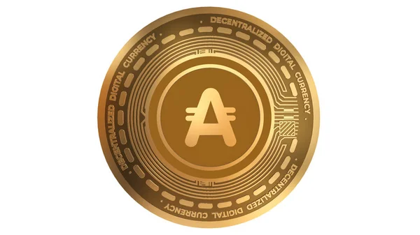 アプコインの黄金の暗号通貨白い背景に隔離されたAppcサイン — ストック写真