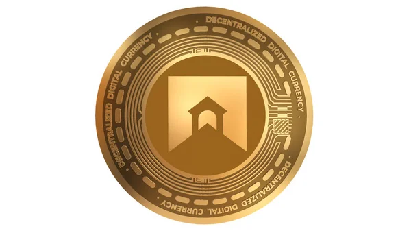 Golden Cryptocurrency Barnbridge Bond Sign Isolated White Background — Stock Photo, Image