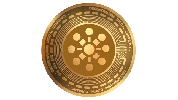 Golden Cryptocurrency Bluzelle Blz Sign Isolerad Vit Bakgrund — Stockfoto