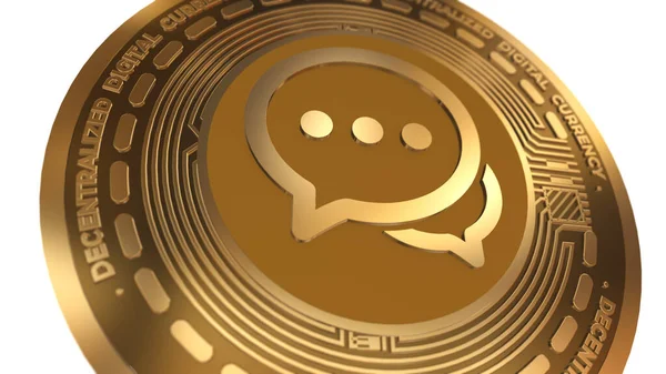 Рендер Chatcoin Chat Cryptocurrency Sign Isolated White Background — стоковое фото