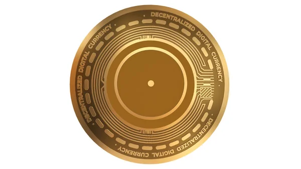 백지에 고립된 Cindicator Cnd Sign Golden Cryptocurrency — 스톡 사진