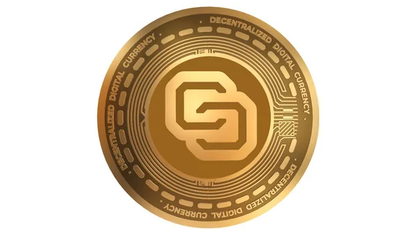 Golden Cryptocurrency Colossusxt Colx Sign Isolated White Background — 스톡 사진