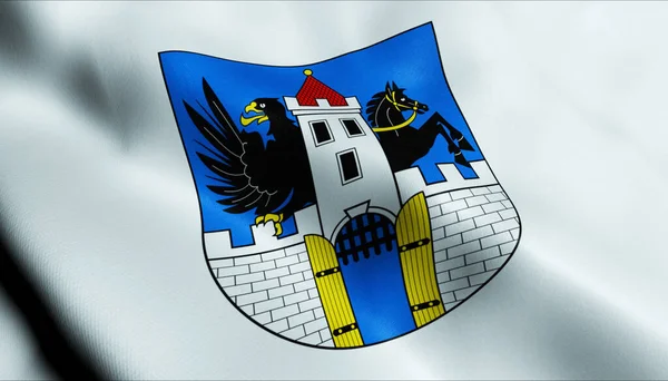 Illustration Waving Czech City Flag Brodce — Stock Photo, Image