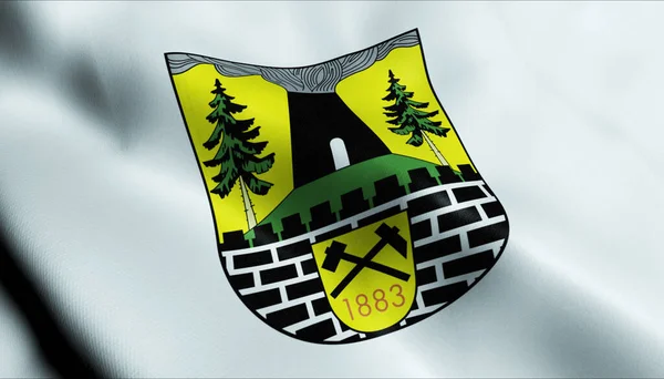 Иллюстрация Размахивающего Чешским Флагом Города Коварска — стоковое фото