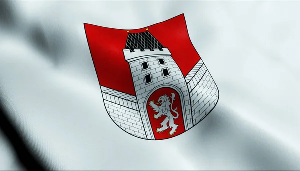 Ilustração Uma Acenando Bandeira Cidade Checa Podhradi — Fotografia de Stock