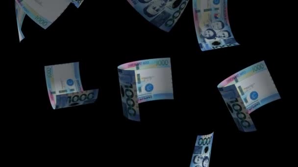 Falling Philippine Money Banknote — Vídeo de stock