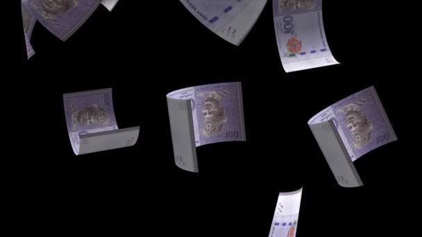 Spadający Banknot Monetarny Malezji — Wideo stockowe