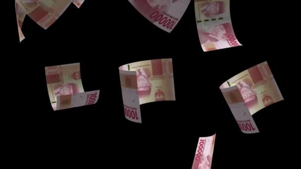 Düşen Endonezya Para Banknotu — Stok video