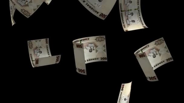 Падение Банкноты Деньгами Руанды — стоковое видео