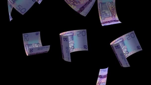 Falling Samoa Money Banknote — Vídeo de stock