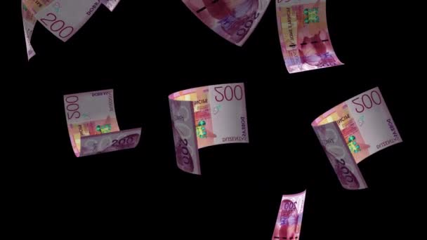 Fallende Sao Tome Und Principe 200 Dobras Geldschein — Stockvideo