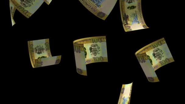 Banconota 100 Dollari Caduta Isole Salomone — Video Stock