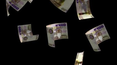 Düşen Zambiya 100 Kwacha Para Banknotu
