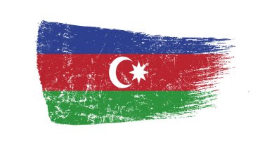 Grunge Fırça Vuruşu Azerbaycan Bayrağı