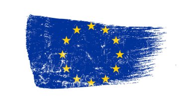Grunge Avrupa Birliği Bayrağıyla Fırça Darbesi