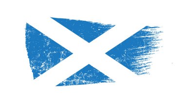 Grunge Fırça Vuruşu İskoçya Bayrağıyla