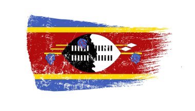 Grunge Fırça Vuruşu Svaziland Bayrağı