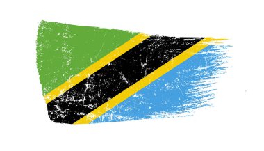 Grunge Tanzanya Bayrağıyla Fırça Vuruşu
