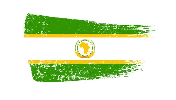 使用非洲联盟旗帜的Grunge笔刷 — 图库照片