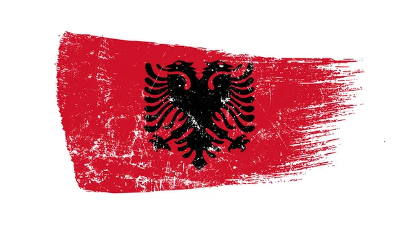 Grunge Brush Stroke Albenia Flag — Stock Photo, Image