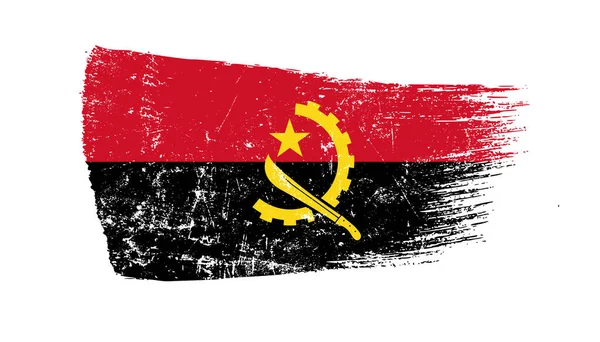 Grunge Brush Stroke Con Bandera Angola — Foto de Stock