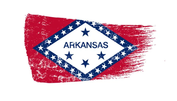 Grunge Brush Stroke Met Arkansas Vlag — Stockfoto