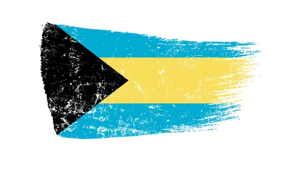 Grunge Brush Εγκεφαλικό Επεισόδιο Σημαία Μπαχάμες — Φωτογραφία Αρχείου
