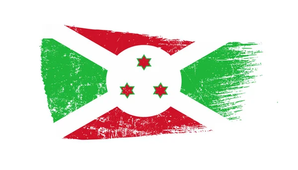 Grunge Brush Stroke Flagą Burundi — Zdjęcie stockowe