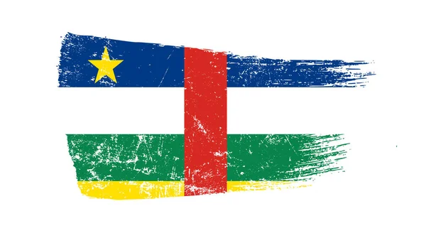 Orta Afrika Bayrağıyla Grunge Fırça Vuruşu — Stok fotoğraf