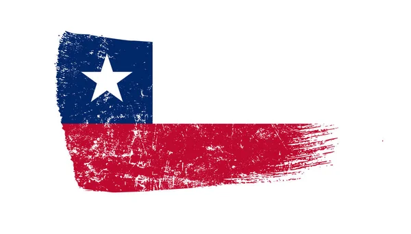 Grunge Brush Stroke Chile Zászlóval — Stock Fotó