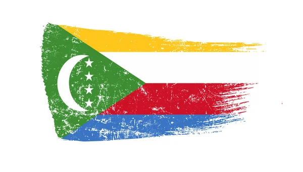 Grunge Brush Stroke Comoros Flag — Stock fotografie
