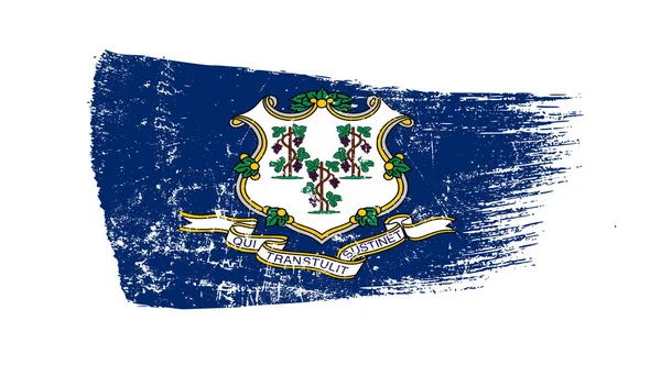 Grunge Ecsetvonás Connecticut Zászlóval — Stock Fotó